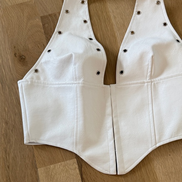 White Studded Halter Top - Picture 2 of 4